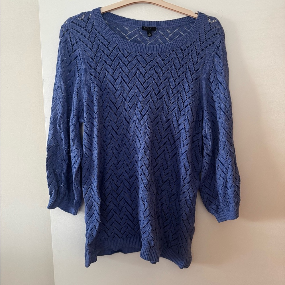 Talbots Periwinkle Crew Neck Sweater - Picture 2 of 7